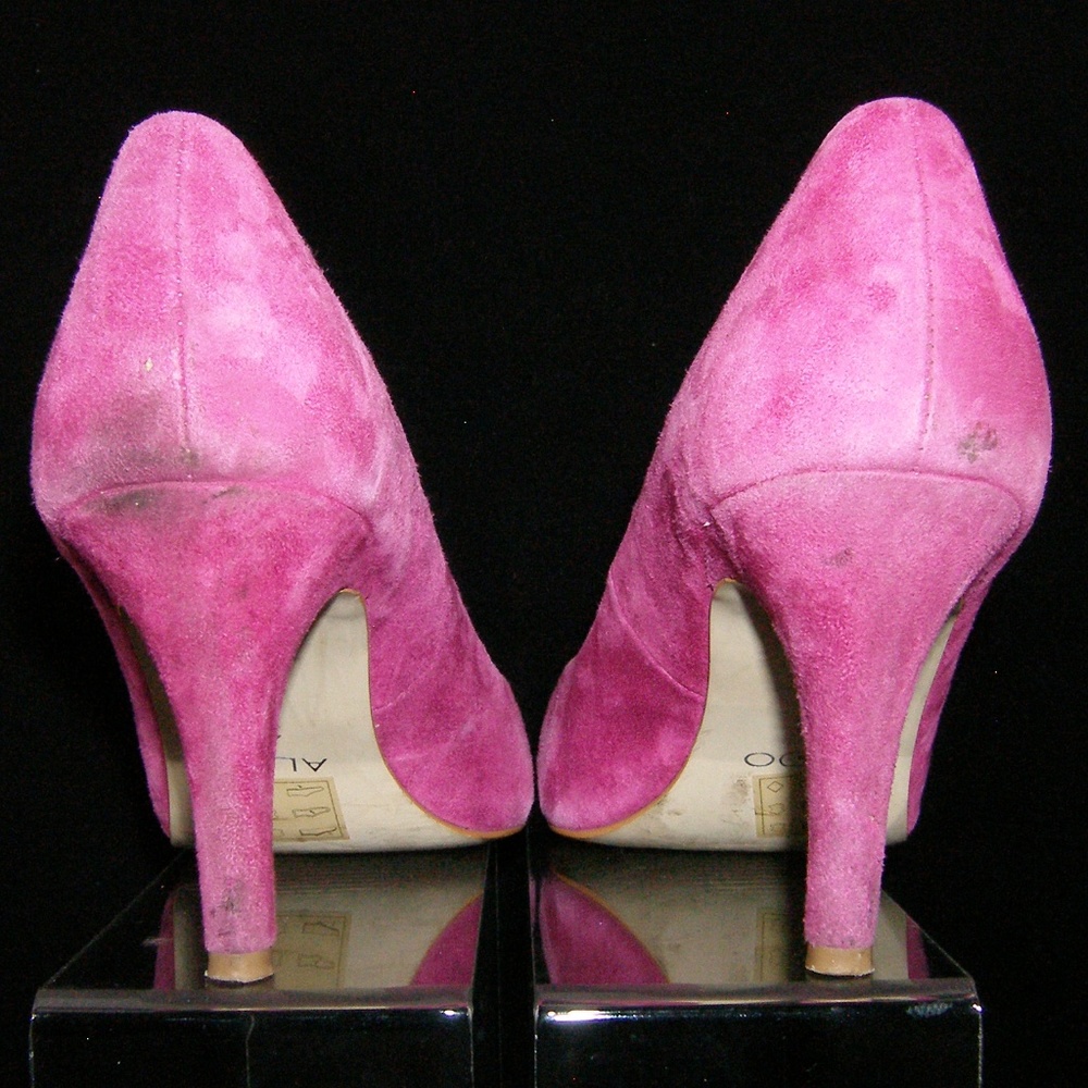 ALDO purple suede almond toe pump heels 7.5 EU 38 - Picture 2 of 8